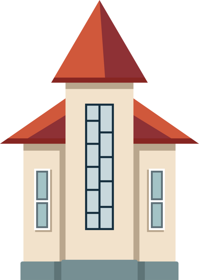 Residential House Illustrations in Flat Design Style Architecture, Cartoon. png