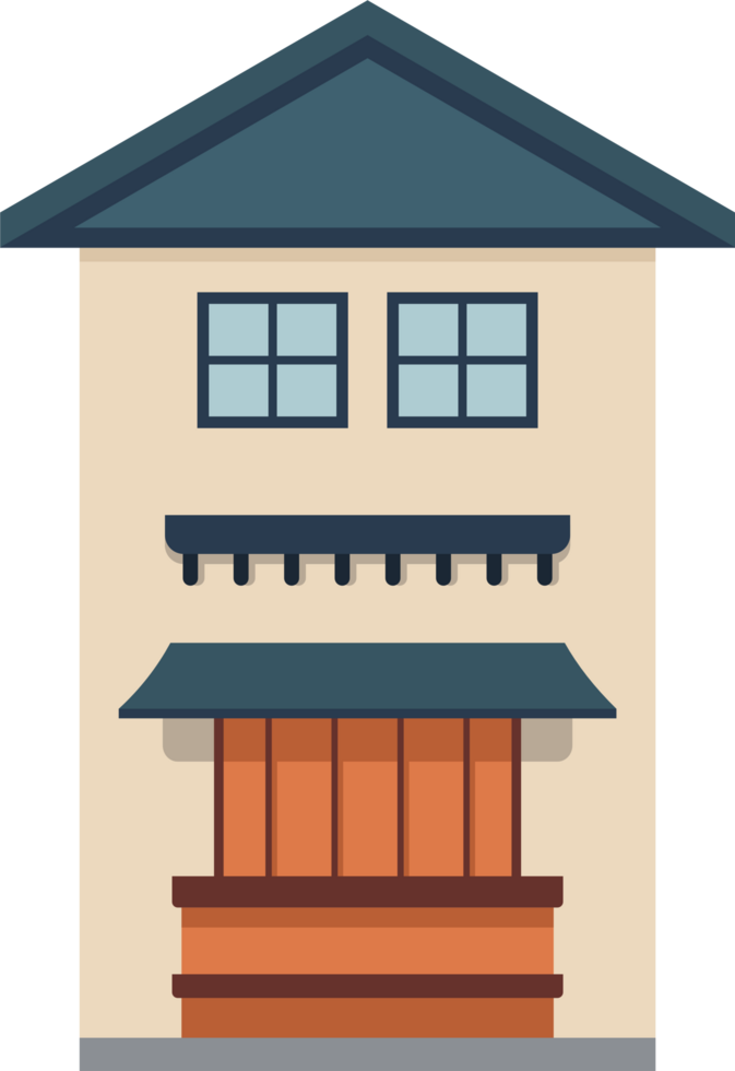 Residential House Illustrations in Flat Design Style Architecture, Cartoon. png