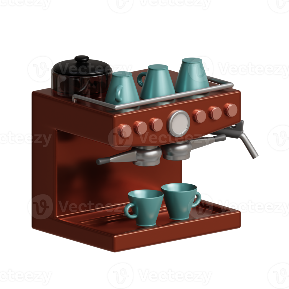 3d rendered coffee machine maker perfect for coffee shop design project png