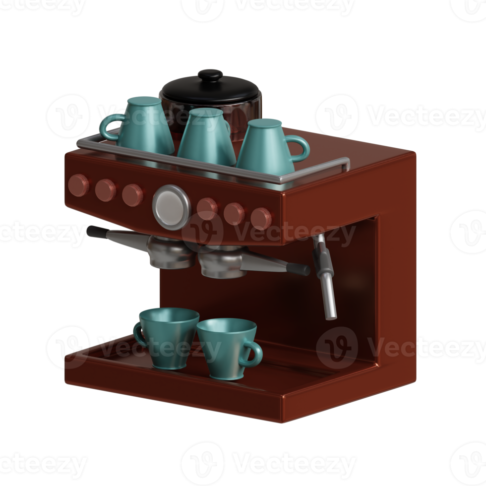 3d rendered coffee machine maker perfect for coffee shop design project png