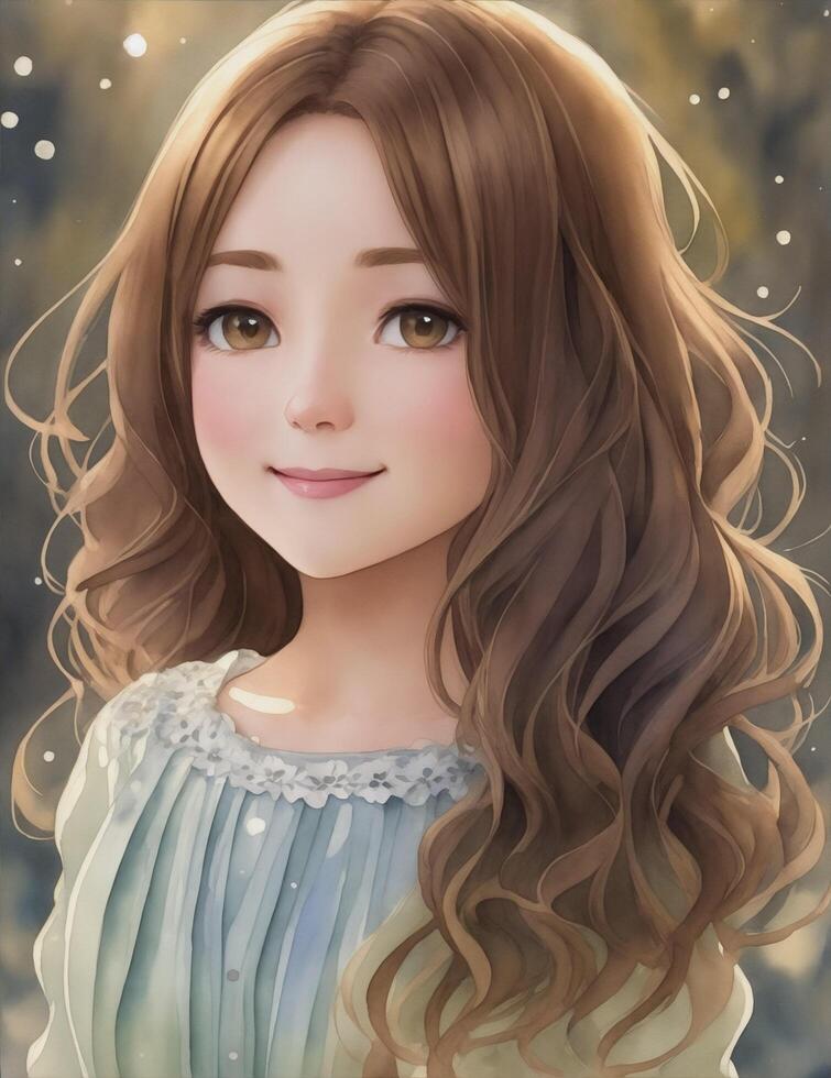 watercolor beautiful women, create with photo
