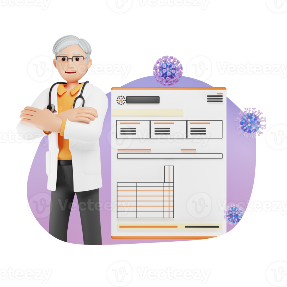 Medical Test 3D Character Illustration png