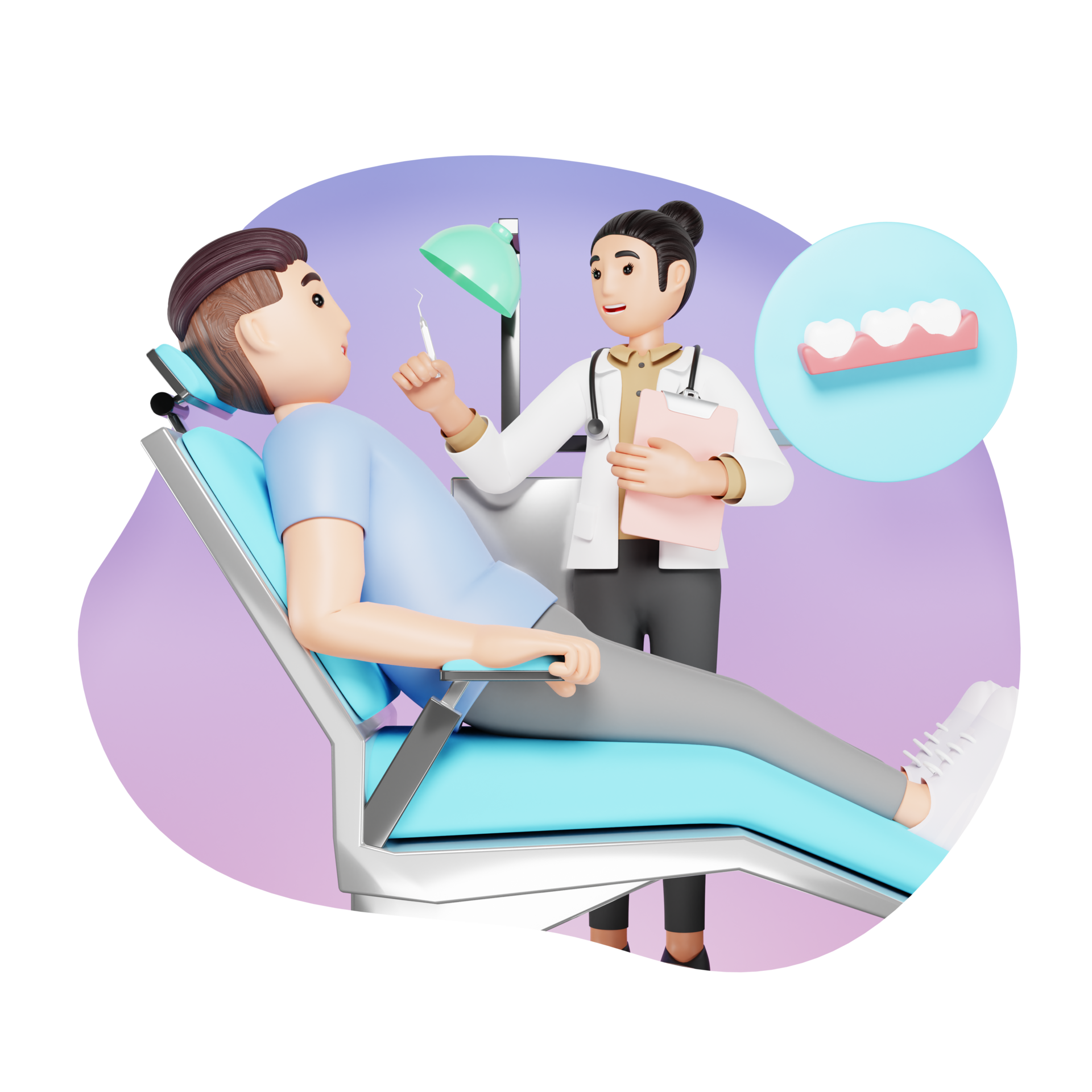 Dental Checkup 3D Character Illustration 25068370 PNG dental-checkup-3d-character-illustration-25068370-png