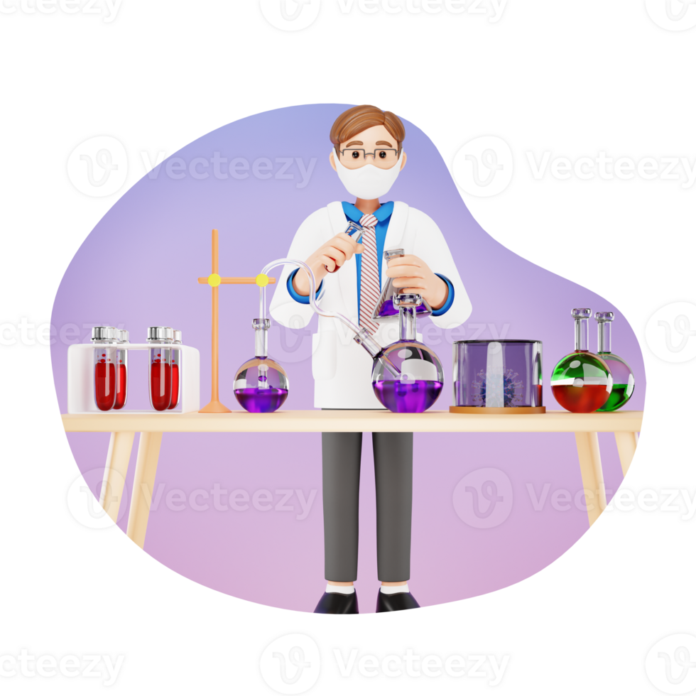Doctor In Laboratory 3D Character Illustration png