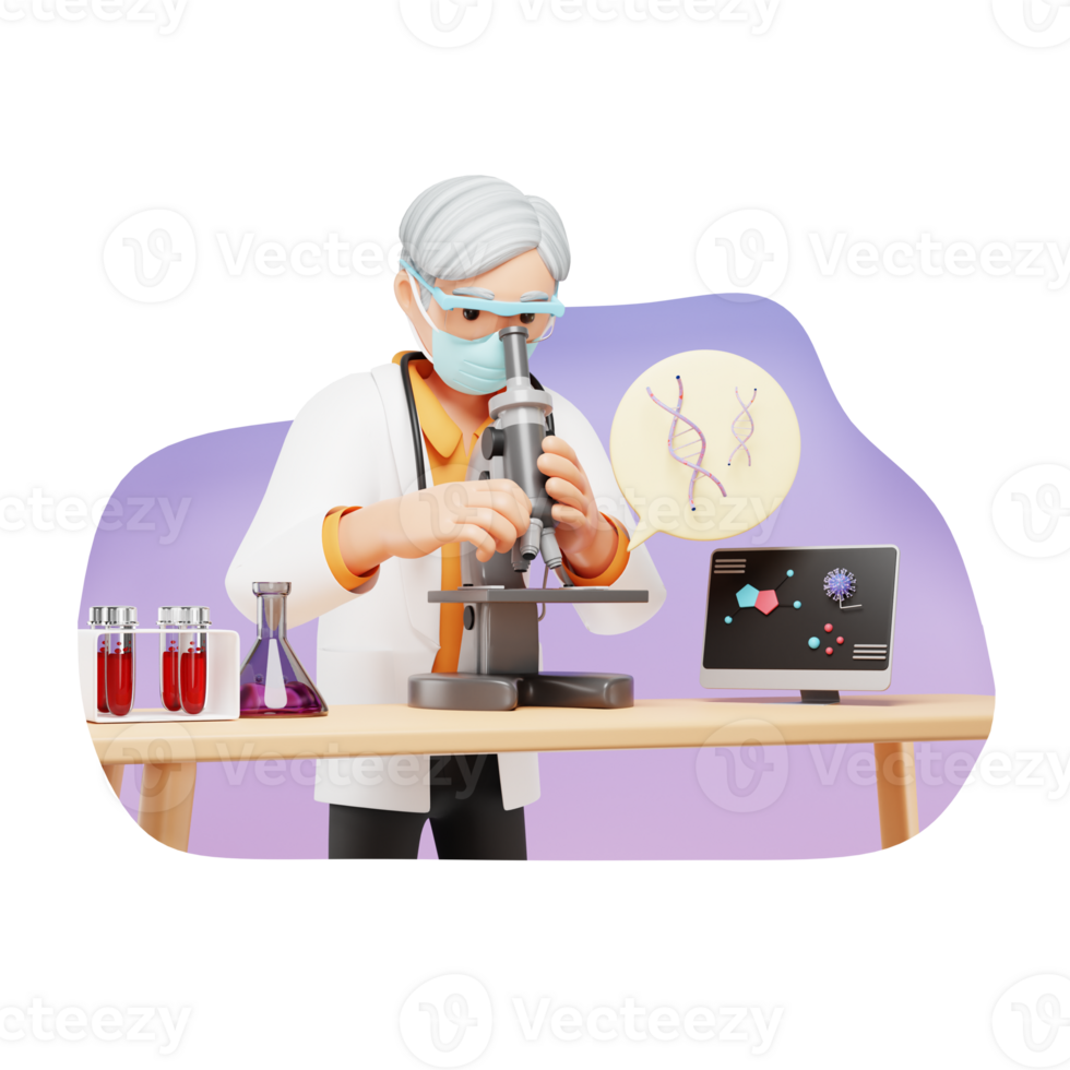 Lab Test 3D Character Illustration 25068378 PNG