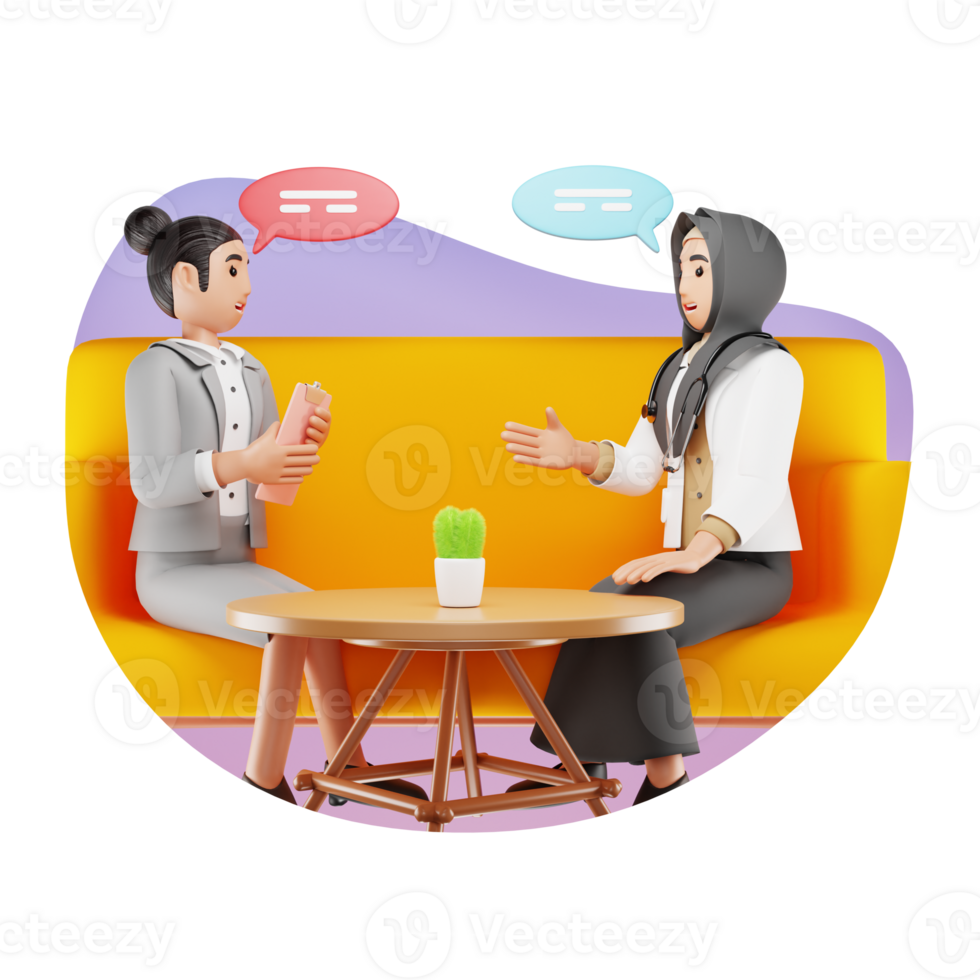 Health Journalists 3D Character Illustration png