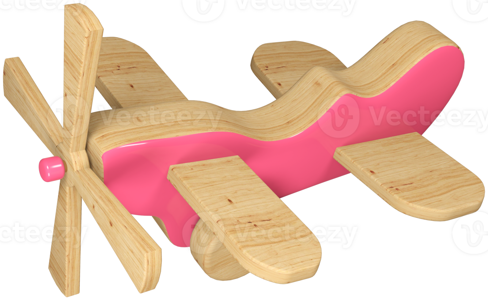 3D model of an airplane children's toy on transparent background png