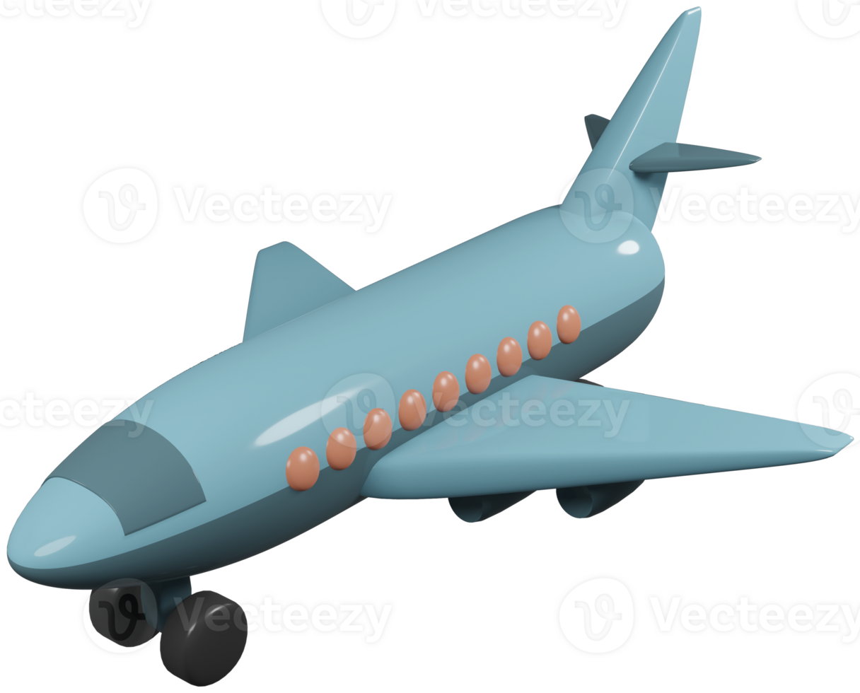 3d Modell- von ein Flugzeug Kinder- Spielzeug auf transparent Hintergrund png