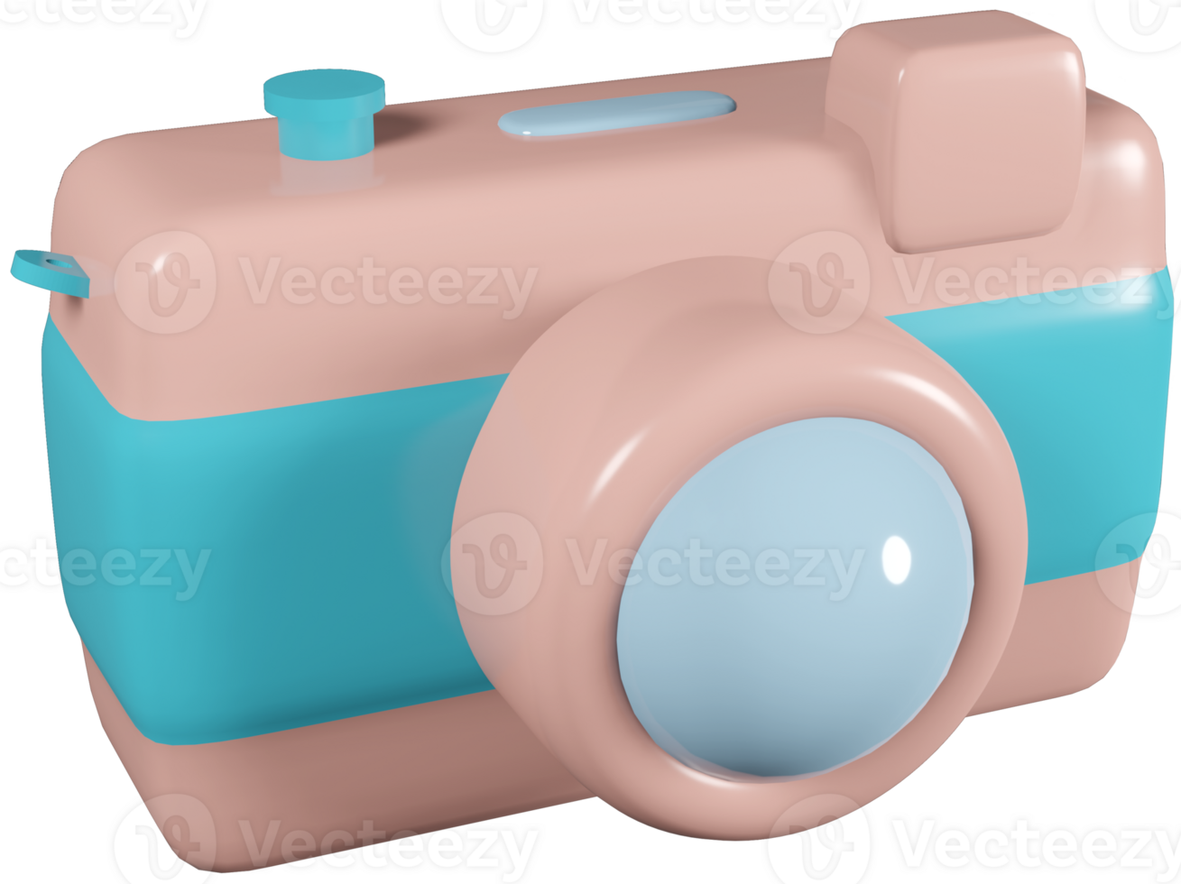 3D model camera children's toy made of plastic on transparent background png