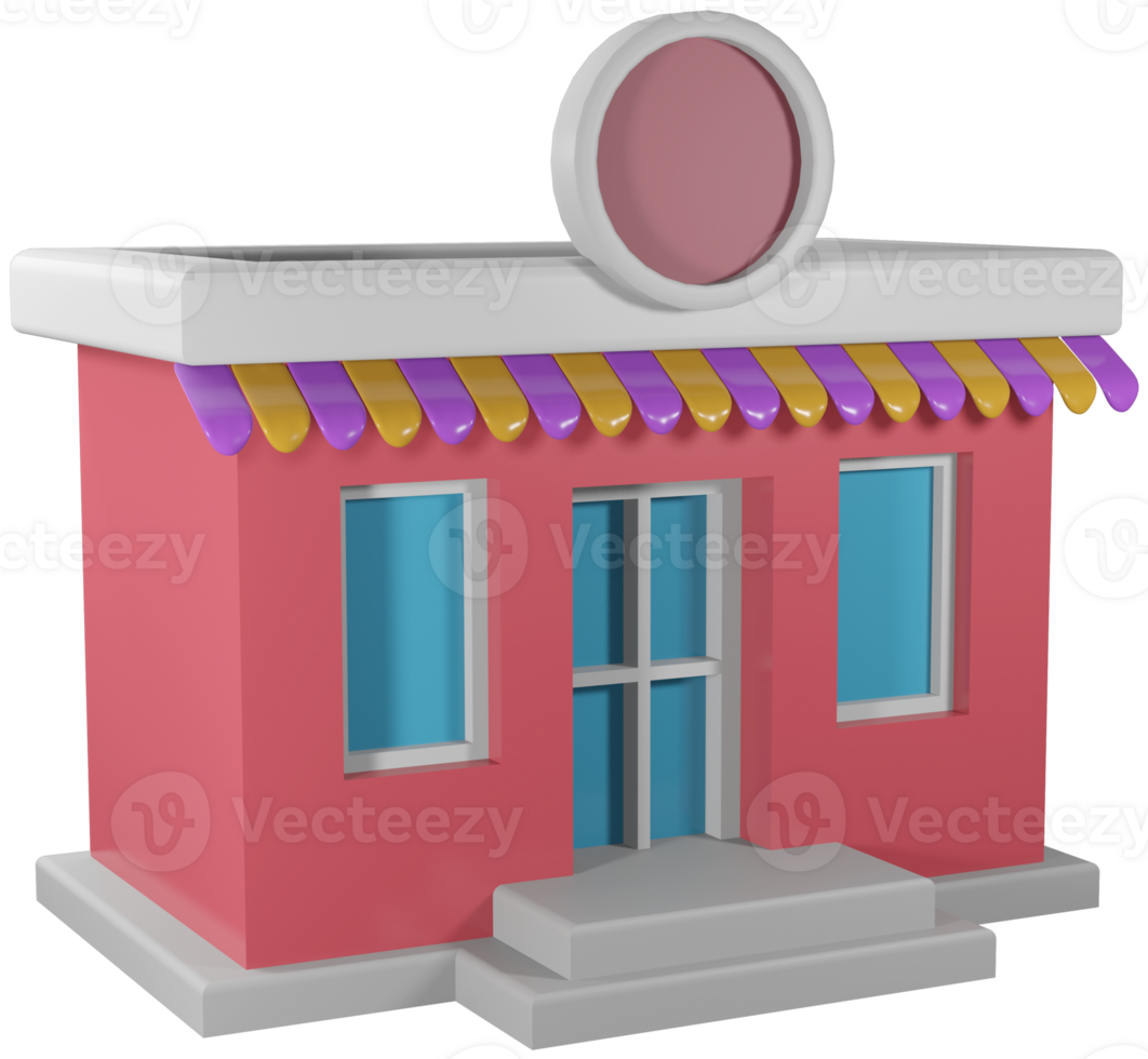 3D illustration render building layout pavilion or city office png