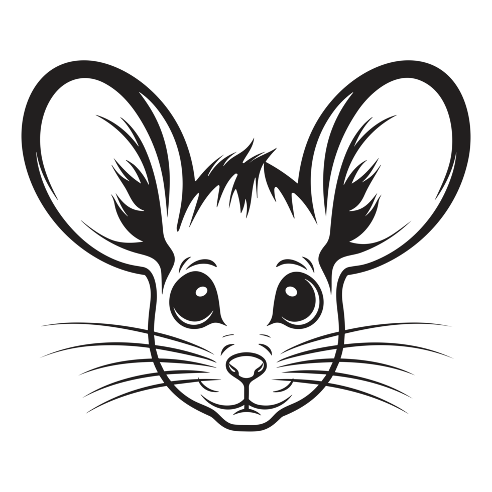 Beautiful Mouse Face Silhouette - png