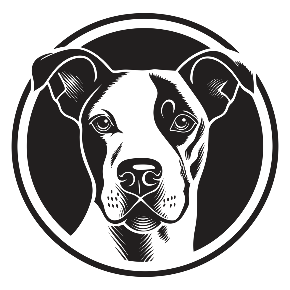 Beautiful Dog Face Silhouette - png