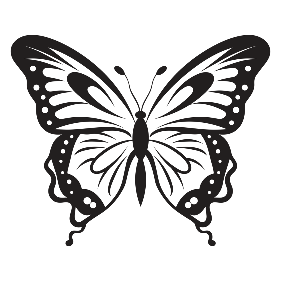 Beautiful Butterfly Silhouette - png