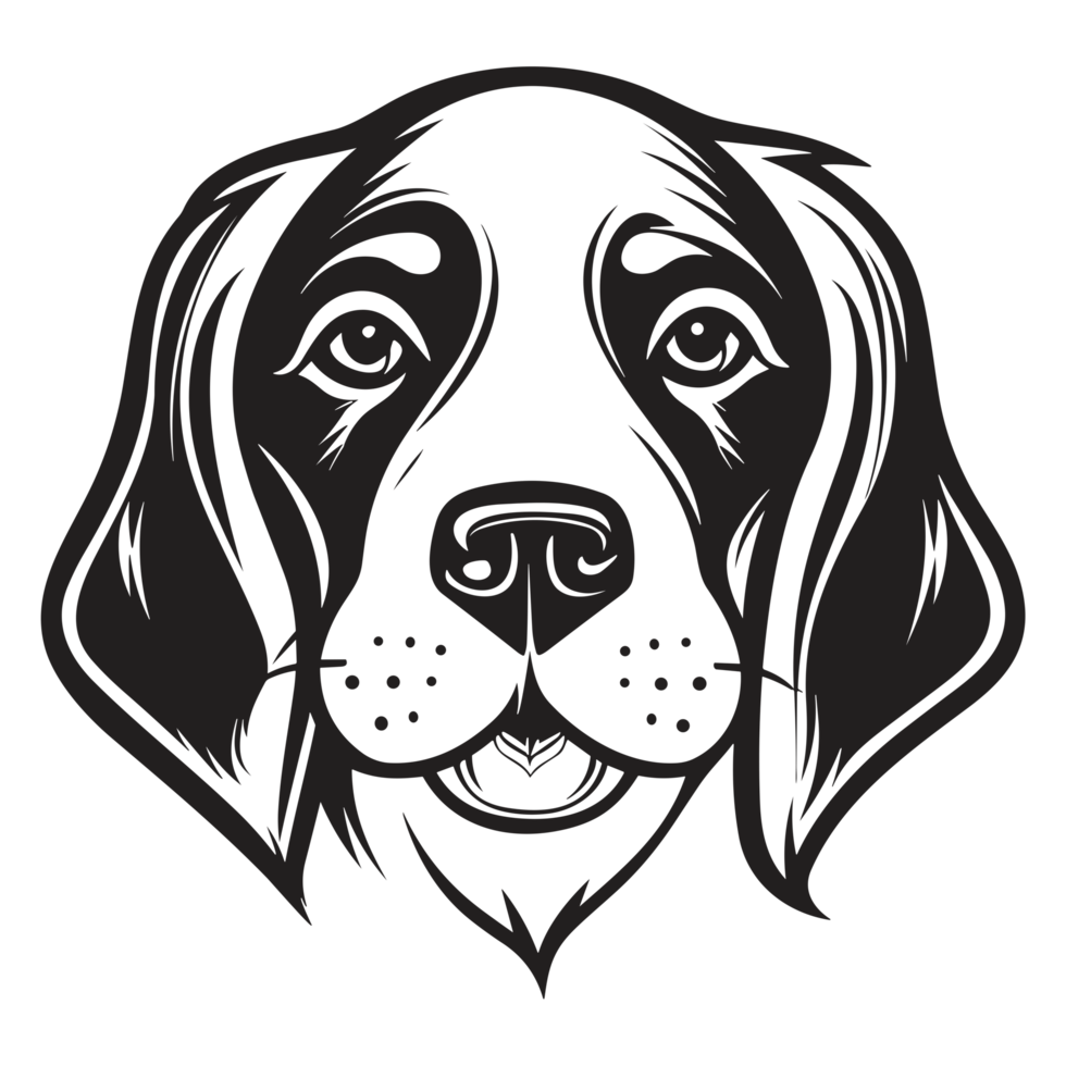 Beautiful Dog Face Silhouette - png