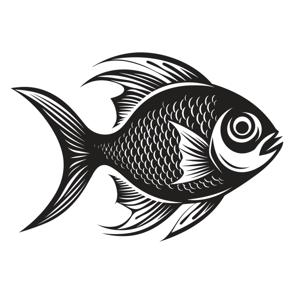 magnifique poisson silhouette - génératif ai png