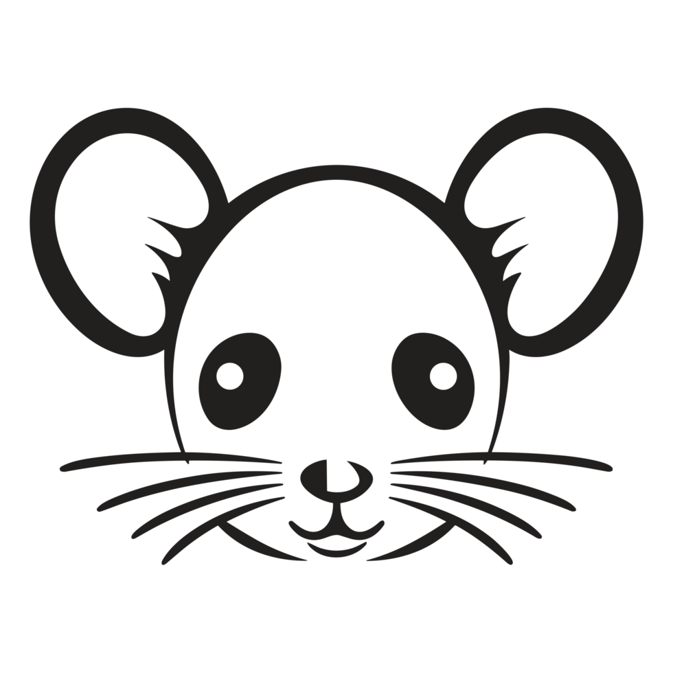 Beautiful Mouse Face Silhouette - png