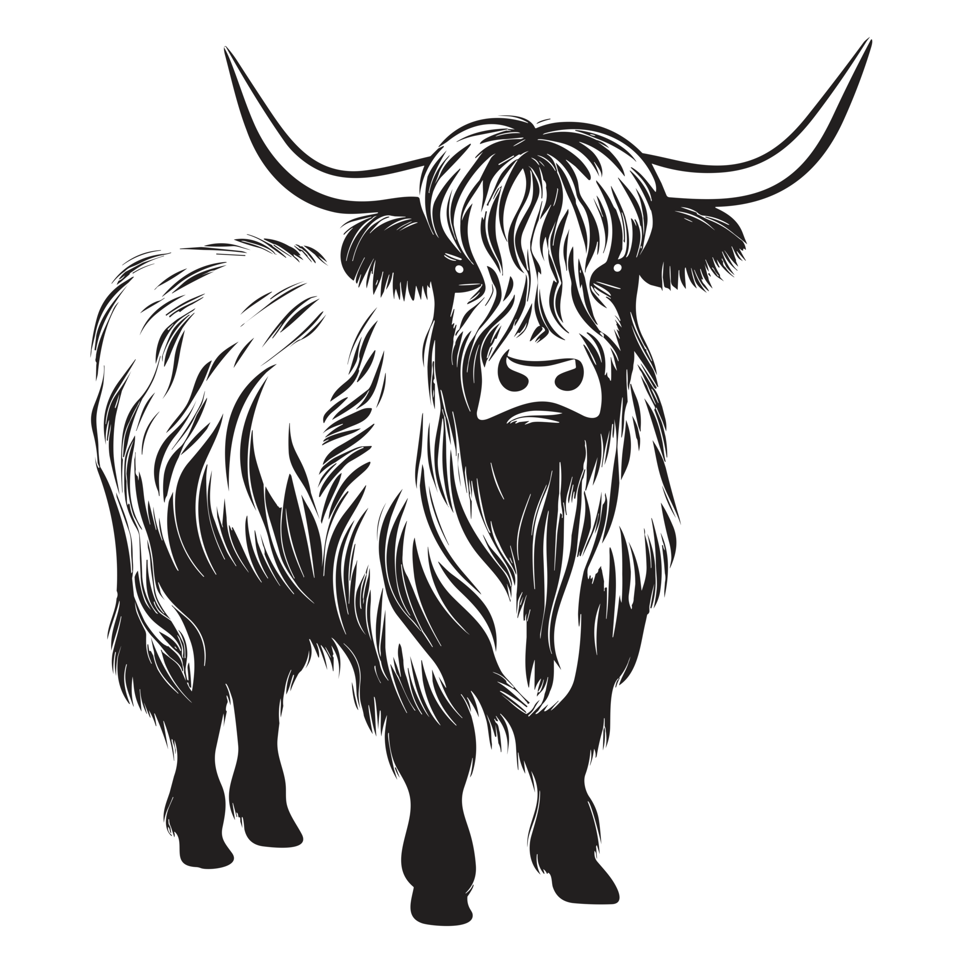 beautiful-highland-cow-silhouette-25068809-png