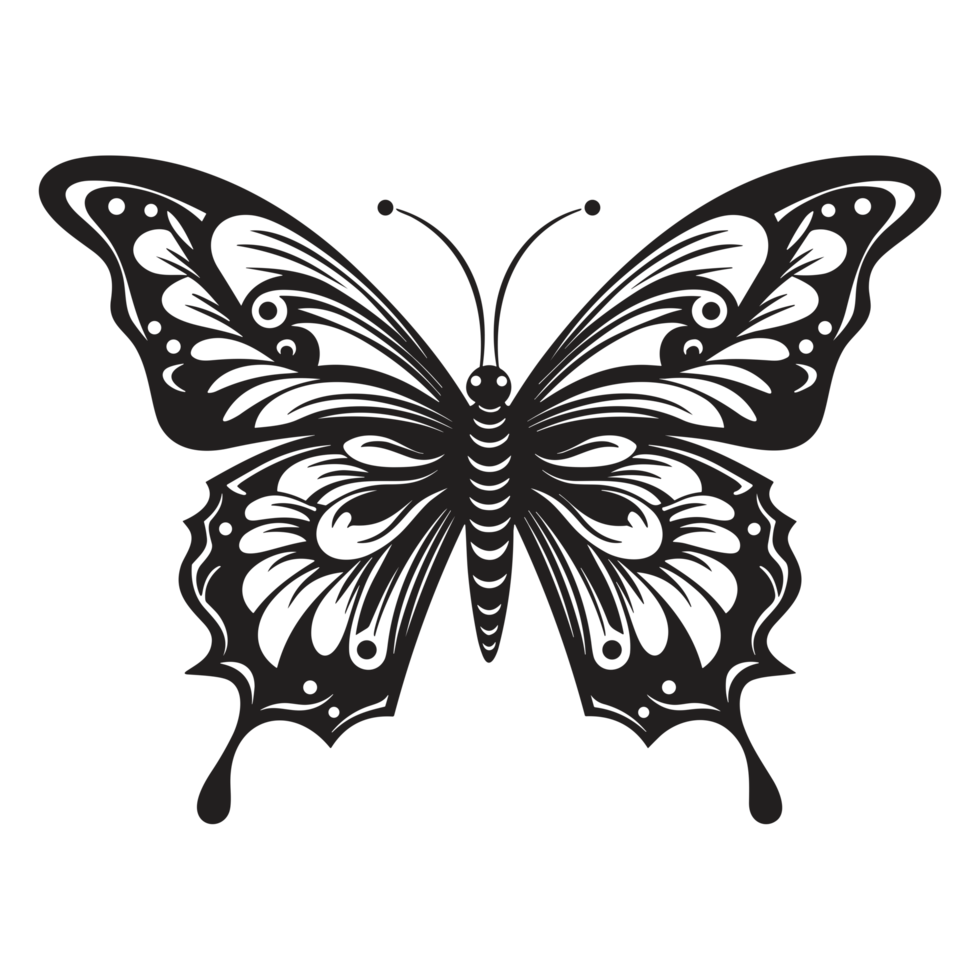 Beautiful Butterfly Silhouette - png