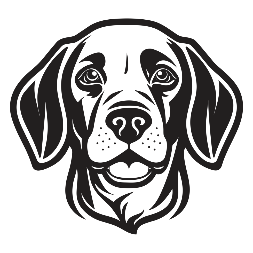 Beautiful Dog Face Silhouette - png