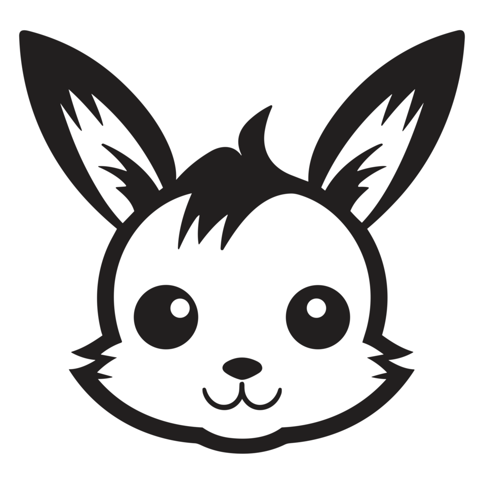 Beautiful Rabbit Face Silhouette - png