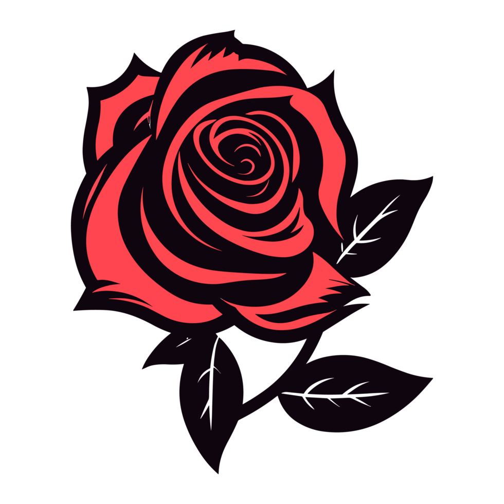 magnifique Rose silhouette - génératif ai png