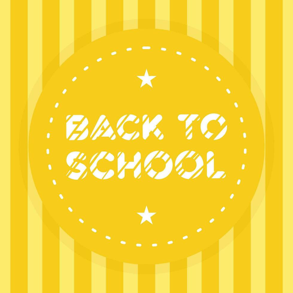 Back to school vector design greeting with yellow background