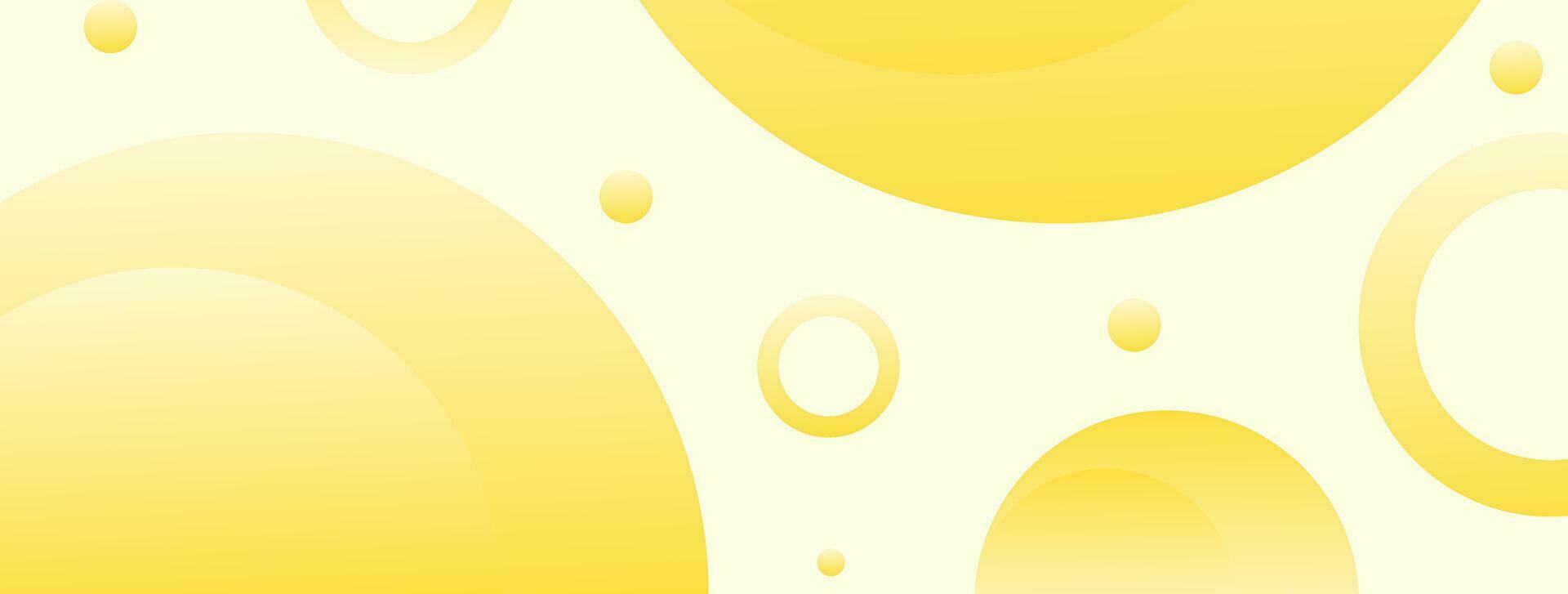 yellow abstract background geometric circle shape banner vector