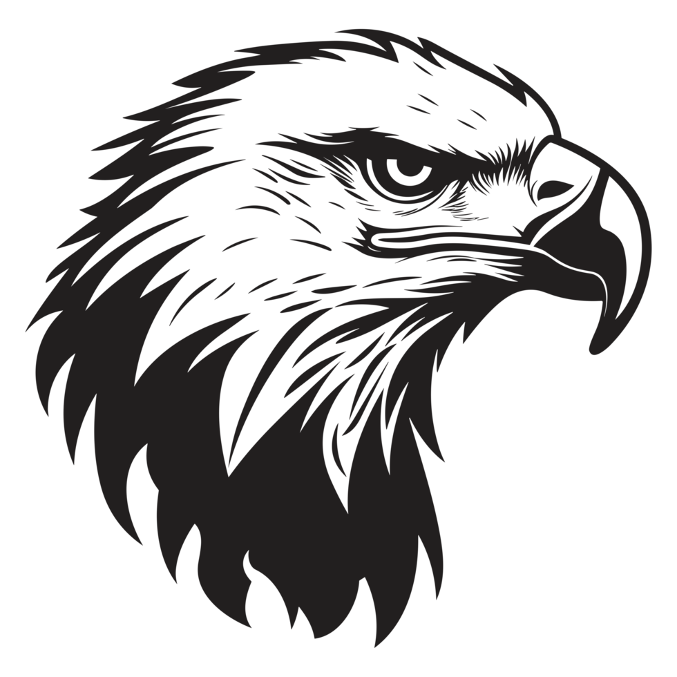 Beautiful Eagle Face Silhouette - png