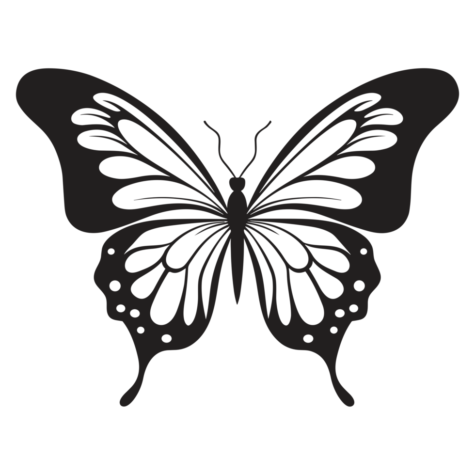 Beautiful Butterfly Silhouette - png
