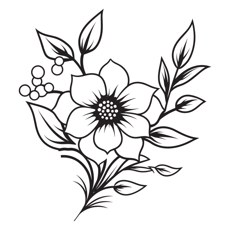 Beautiful Floral Silhouette - png