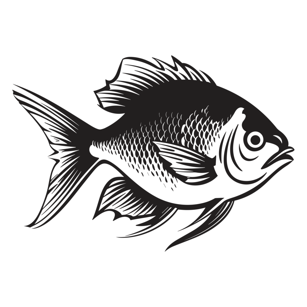 Beautiful Fish Silhouette - png
