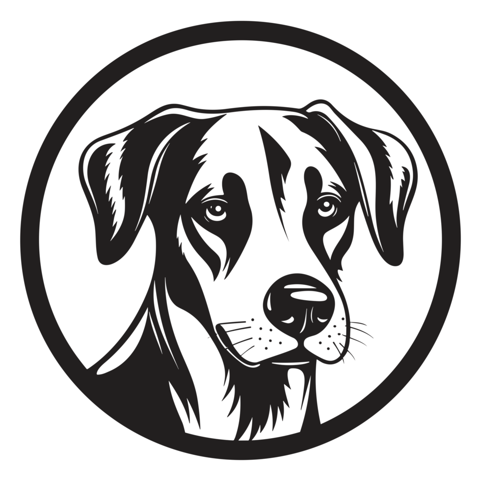 Beautiful Dog Face Silhouette - png
