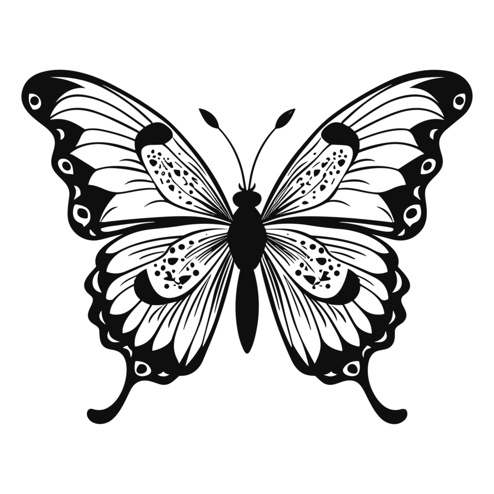 Beautiful Butterfly Silhouette - png
