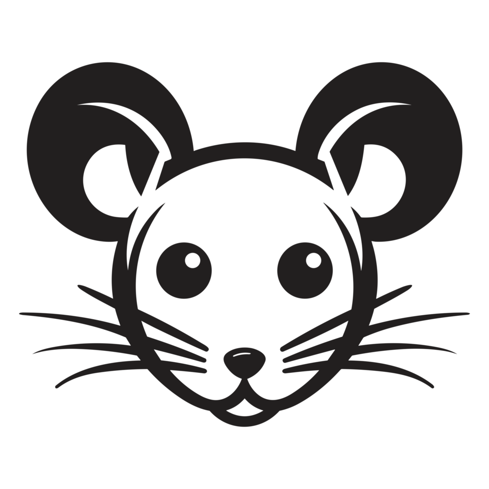 Beautiful Mouse Face Silhouette - png