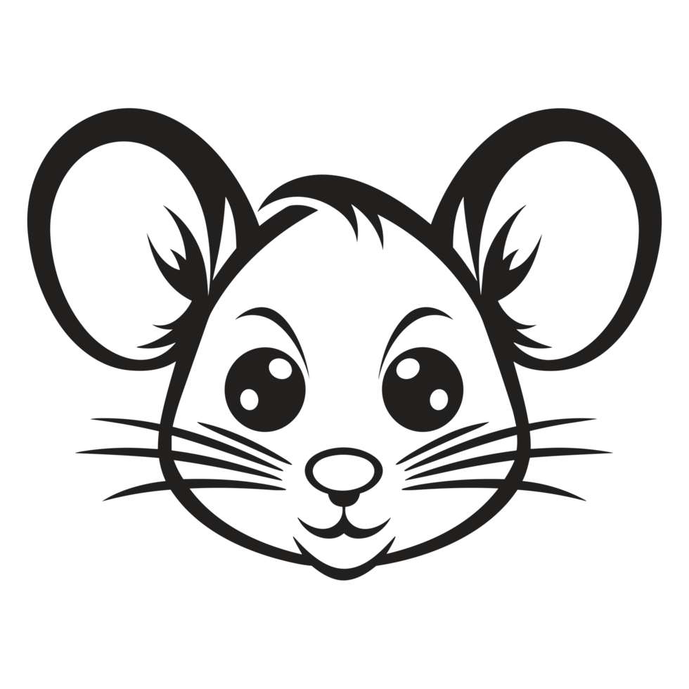 Beautiful Mouse Face Silhouette - png