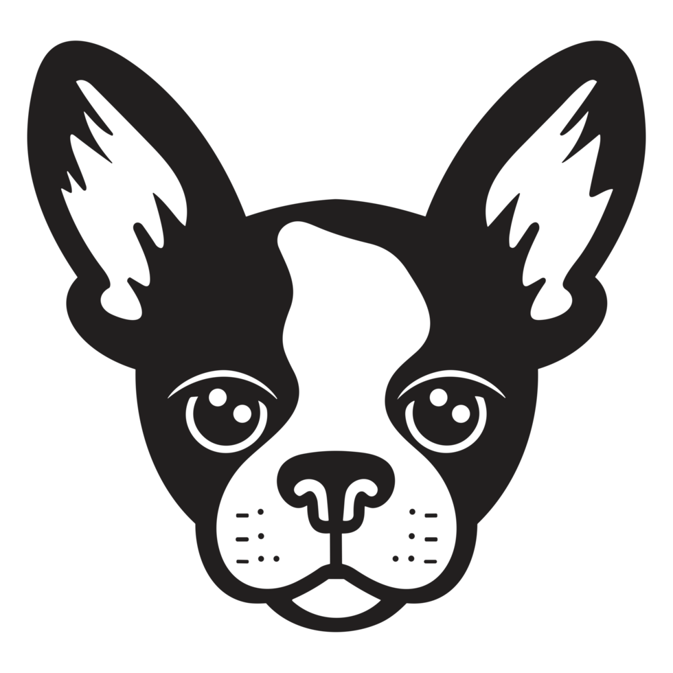 Beautiful Dog Face Silhouette - png