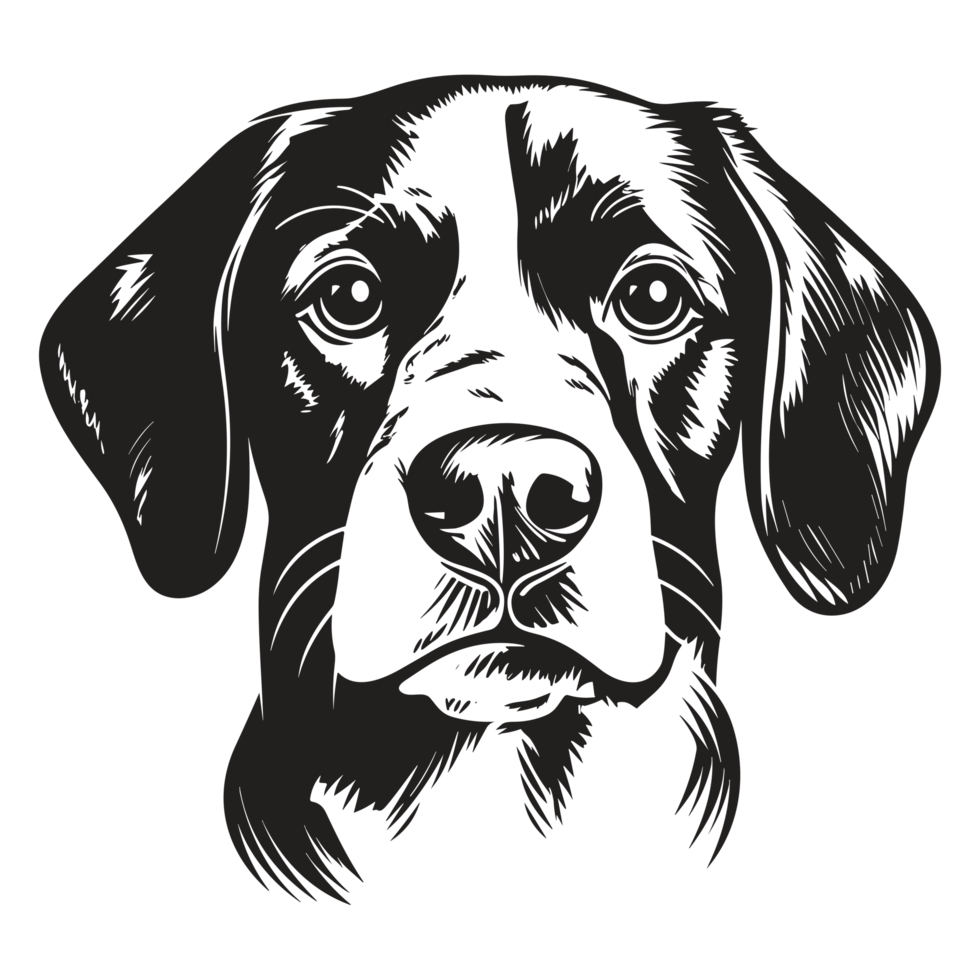 Beautiful Dog Face Silhouette - png