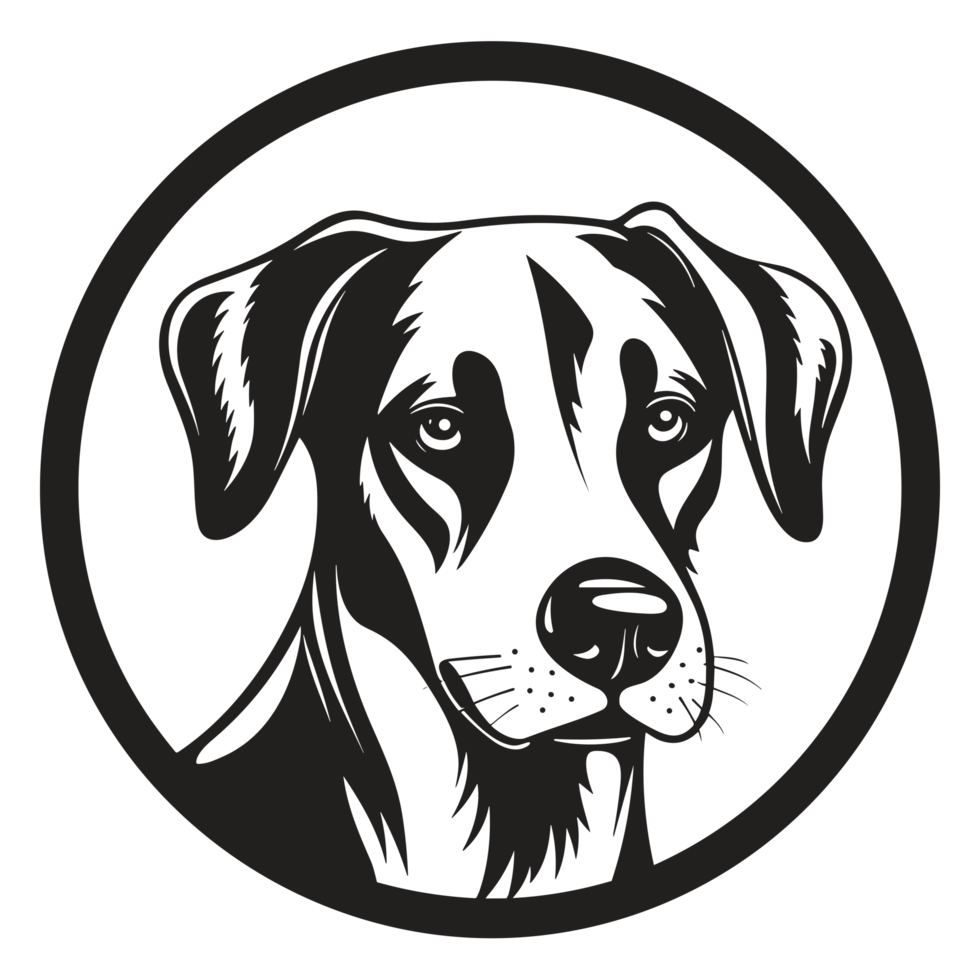 Beautiful Dog Face Silhouette - png
