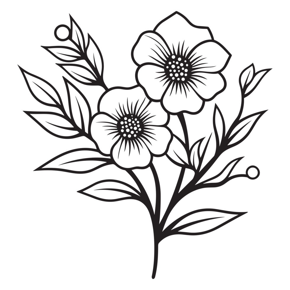 Beautiful Floral Silhouette - png
