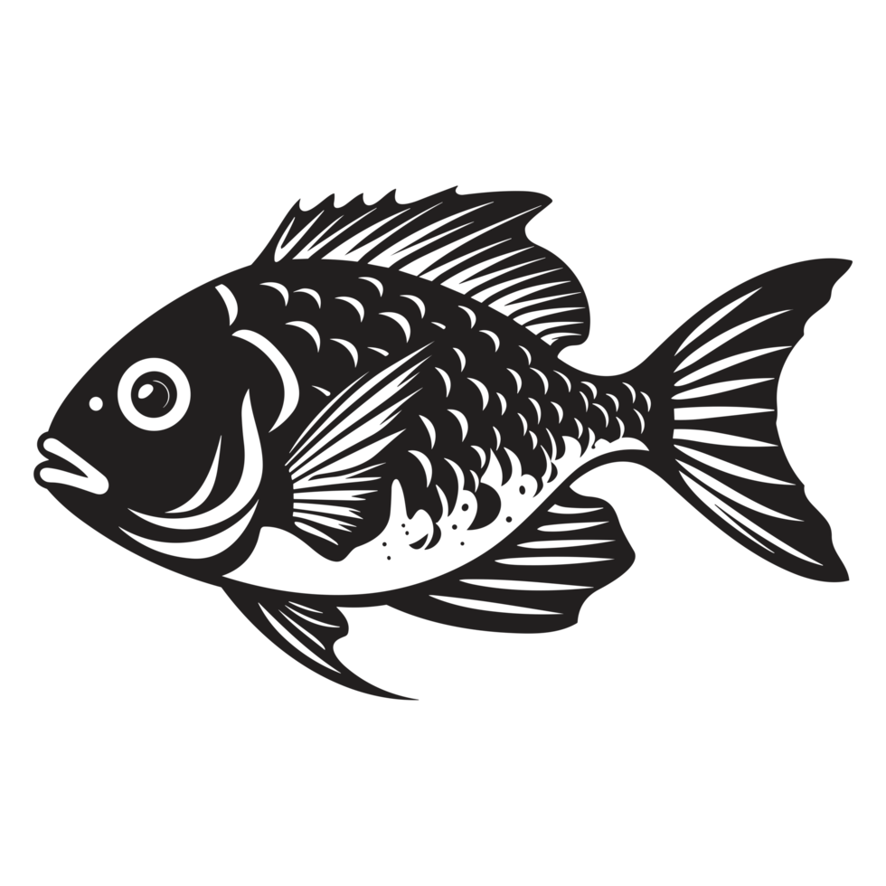 Beautiful Fish Silhouette - png