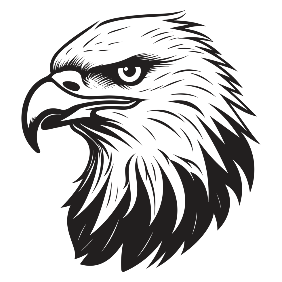 Beautiful Eagle Face Silhouette - png