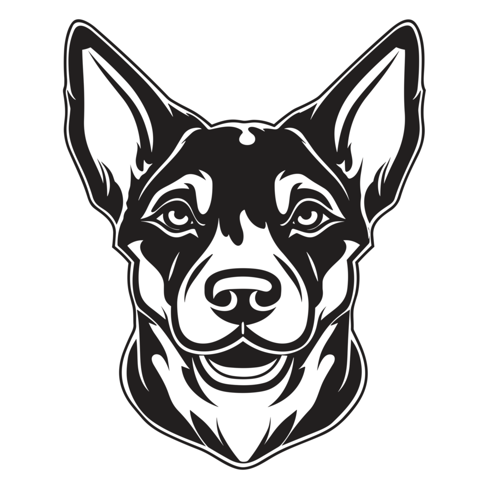 Beautiful Dog Face Silhouette - png