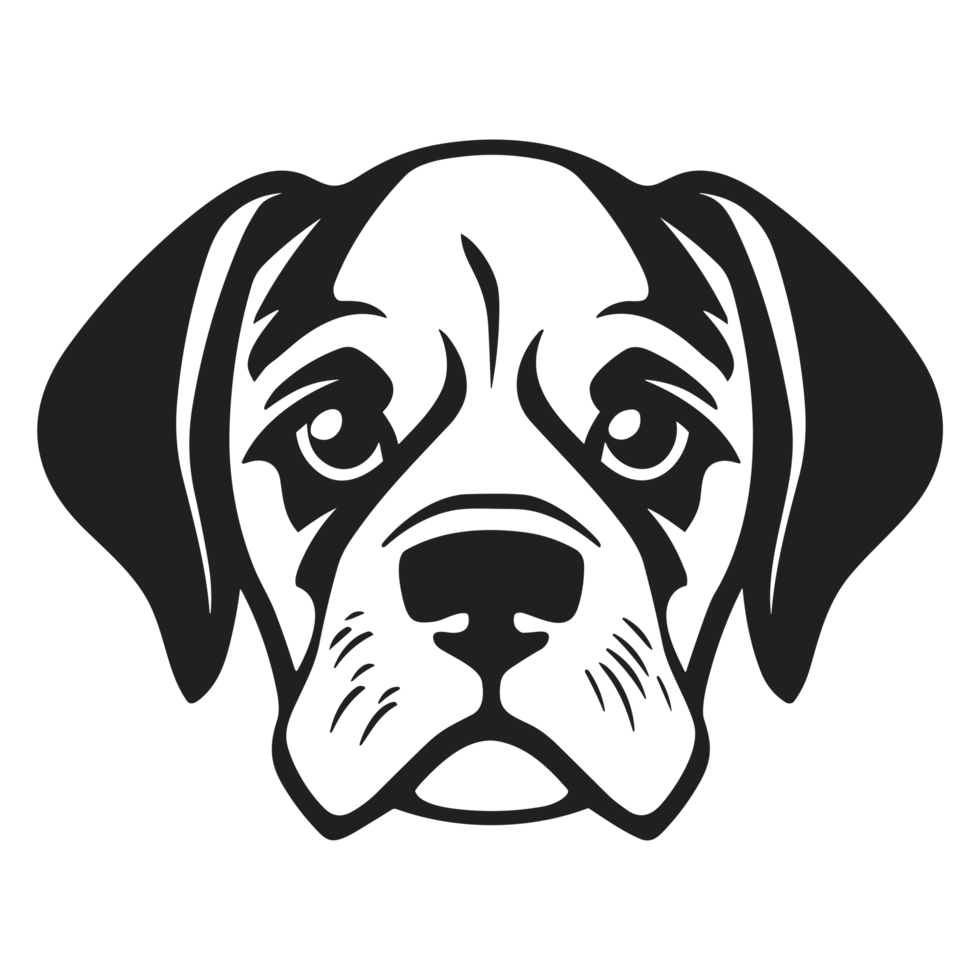 Beautiful Dog Face Silhouette - png