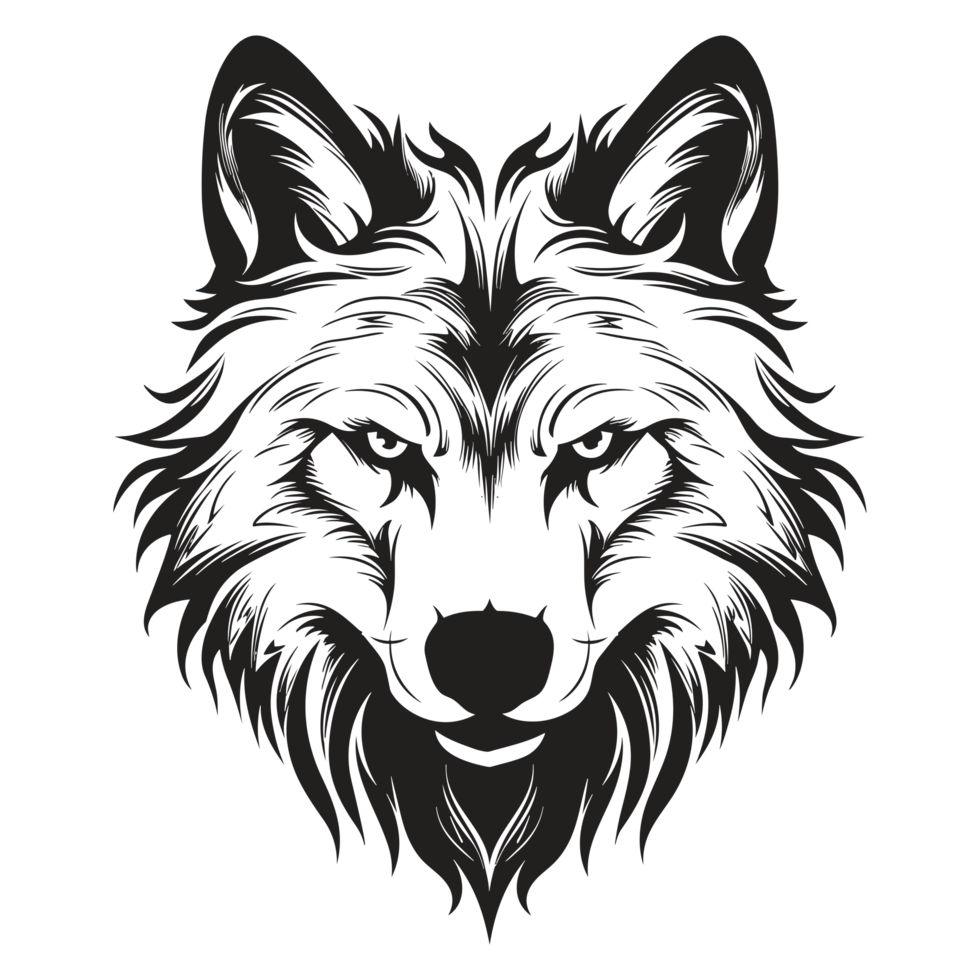 hermosa lobo silueta - generativo ai png