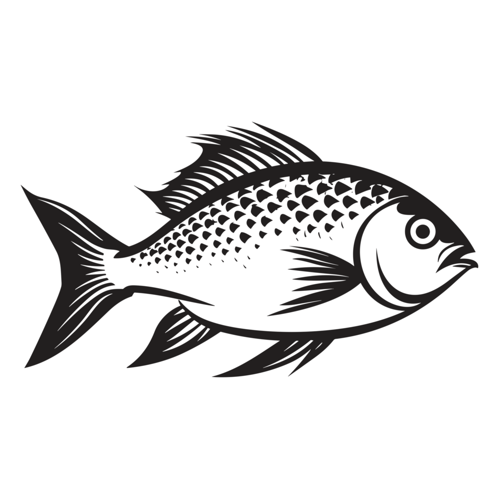 Beautiful Fish Silhouette - 25070093 PNG