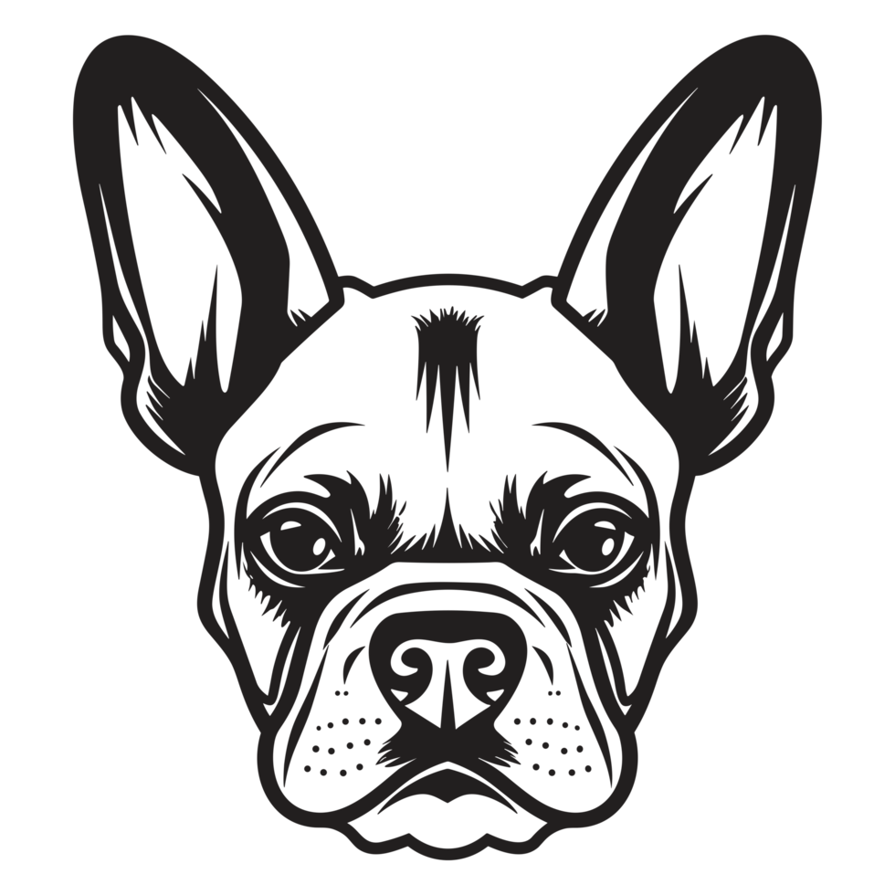 Beautiful Dog Face Silhouette - png