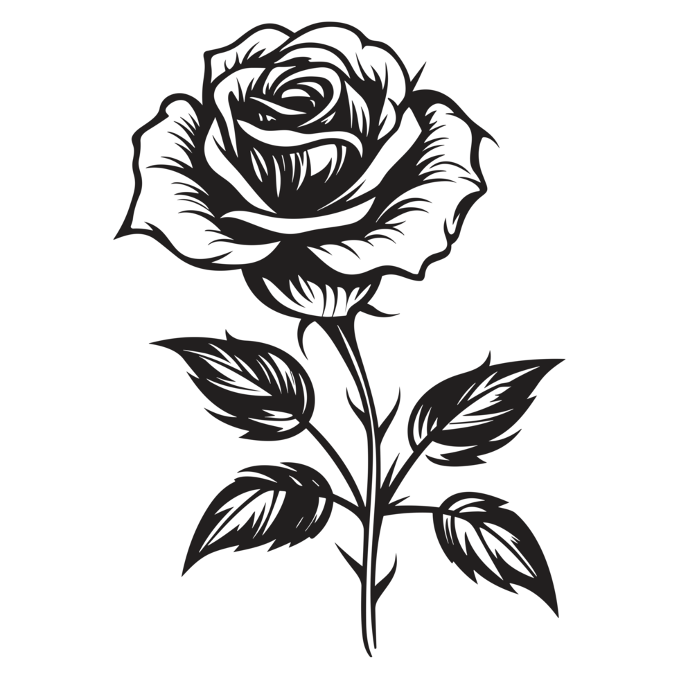 Beautiful Rose Silhouette - png