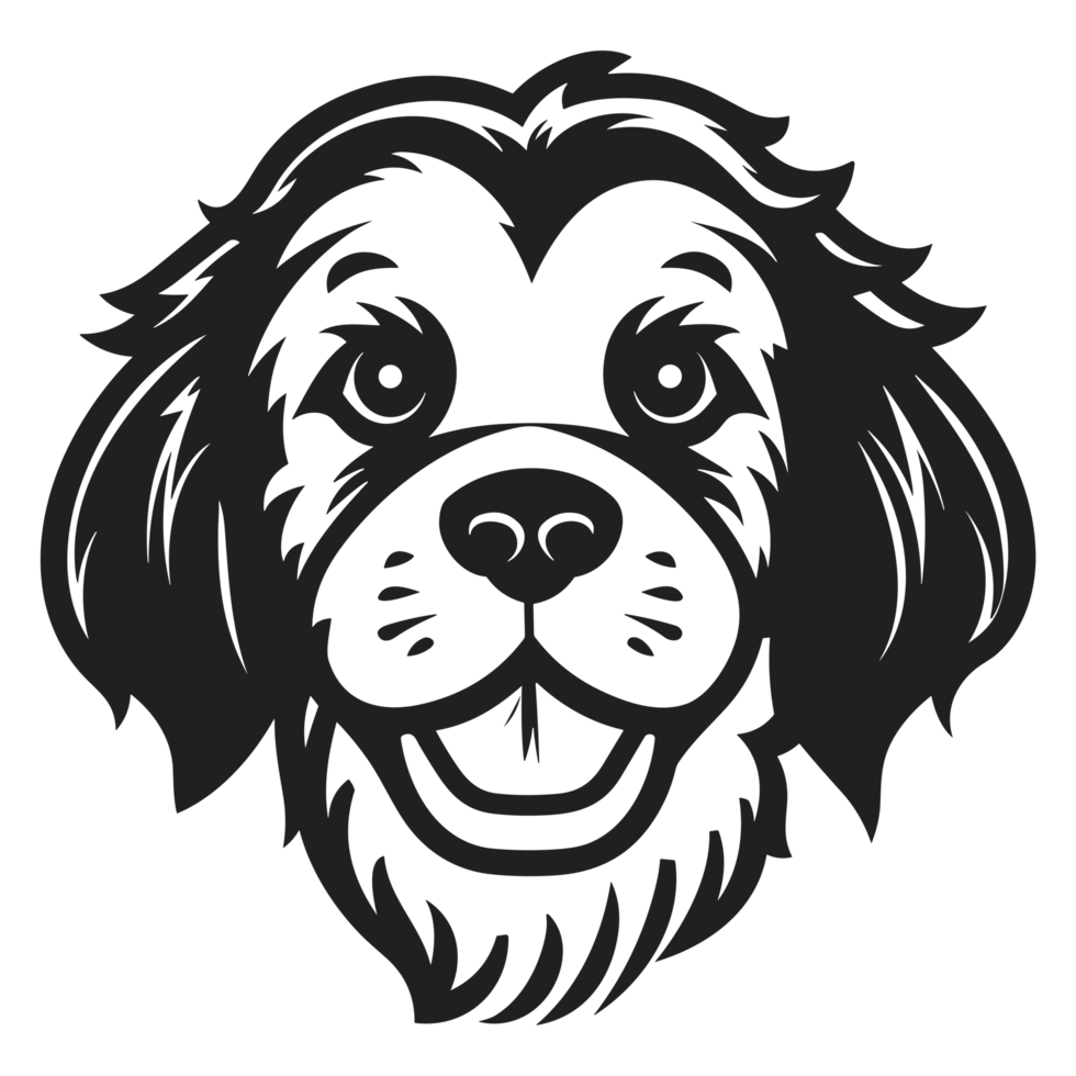 Beautiful Dog Face Silhouette - png