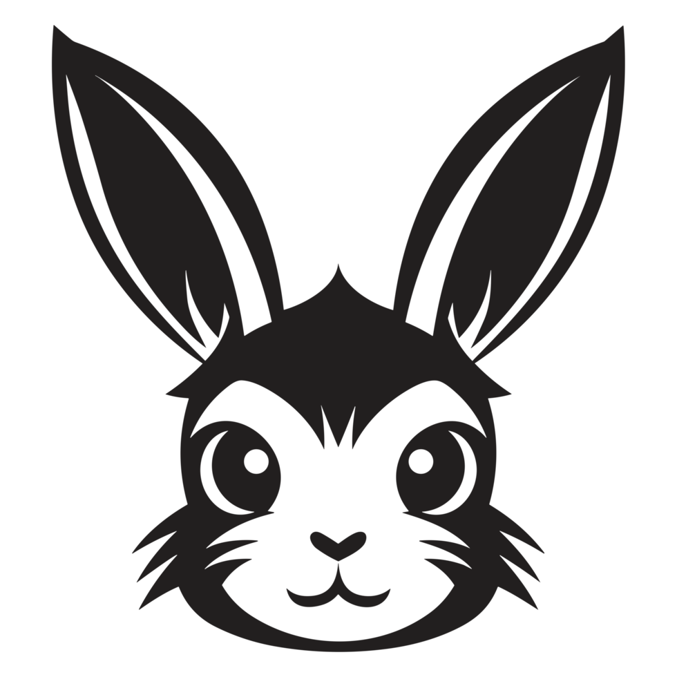 Beautiful Rabbit Face Silhouette - png