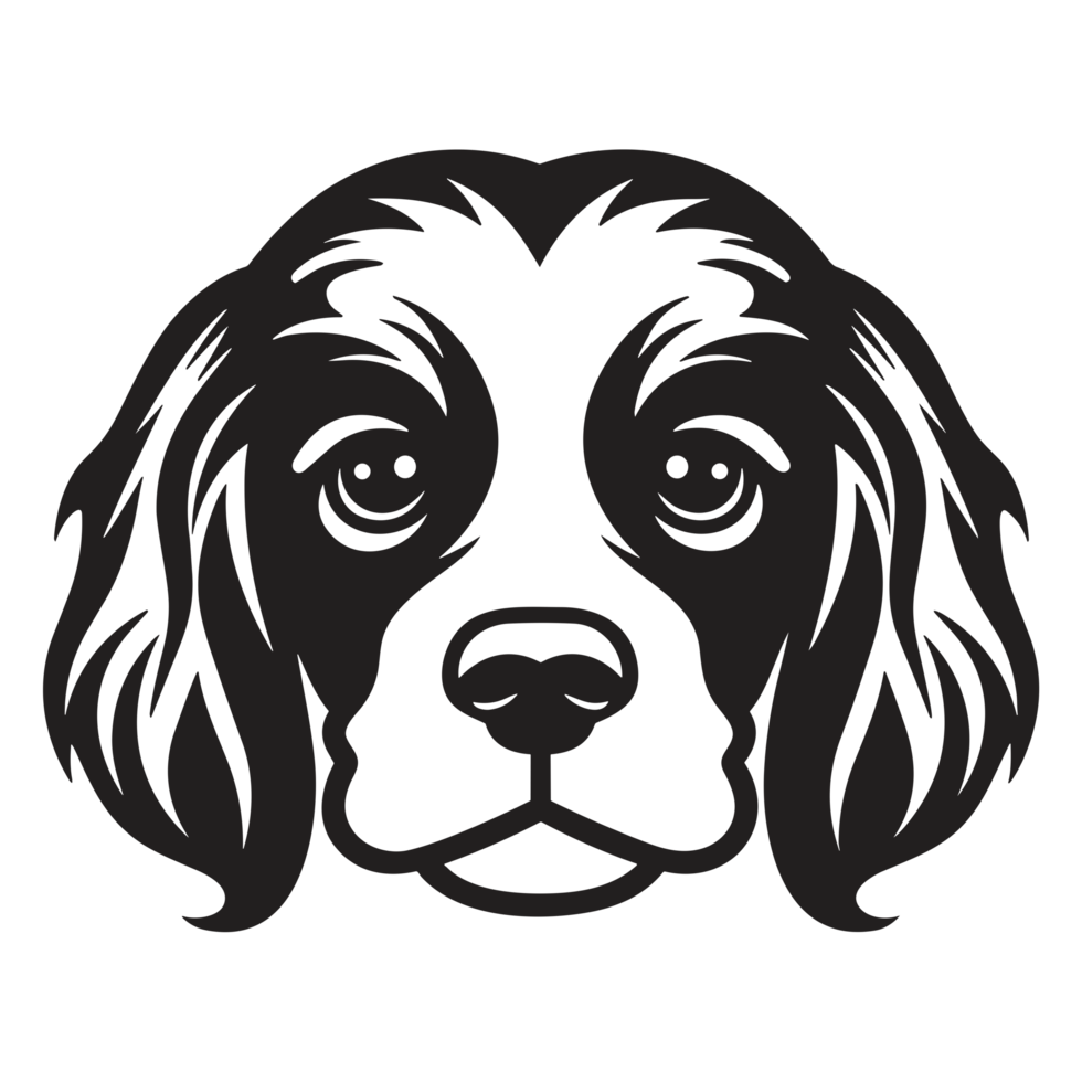 Beautiful Dog Face Silhouette - png